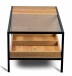 Couchtisch >Mandurah 2< Schublade, Ablage, Eiche Dekor, Metall + MDF - 110x42x55cm (BxHxT)