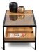 Couchtisch >Mandurah 2< Schublade, Ablage, Eiche Dekor, Metall + MDF - 110x42x55cm (BxHxT)