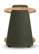 Beistelltisch >Sandro 2< mit Ablage, in Eiche Dekor, Metall grün + MDF - 48x40cm (HxD)