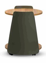 Beistelltisch >Sandro 2< mit Ablage, in Eiche Dekor, Metall grün + MDF - 48x40cm (HxD)