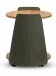 Beistelltisch >Sandro 2< mit Ablage, in Eiche Dekor, Metall grün + MDF - 48x40cm (HxD)