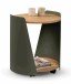 Beistelltisch >Sandro 2< mit Ablage, in Eiche Dekor, Metall grün + MDF - 48x40cm (HxD)