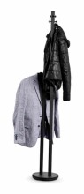 Kleiderständer >Leni< 4 Haken, in schwarz, Metall  - 45x175x29cm (BxHxT)