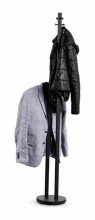 Kleiderständer >Leni< 4 Haken, in schwarz, Metall  - 45x175x29cm (BxHxT)