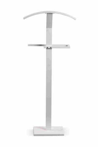 Herrendiener >Lukas< Hosen und Bügelhalter, weiß, Metall - 45x112x21cm (BxHxT)