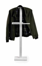 Herrendiener >Lukas< Hosen und Bügelhalter, weiß, Metall - 45x112x21cm (BxHxT)