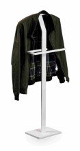 Herrendiener >Lukas< Hosen und Bügelhalter, weiß, Metall - 45x112x21cm (BxHxT)