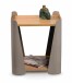Beistelltisch >Sandro 3< Rollen, Ablage, Eiche Dekor, Metall braun + MDF - 40x48x40cm (BxHxT)