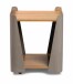 Beistelltisch >Sandro 3< Rollen, Ablage, Eiche Dekor, Metall braun + MDF - 40x48x40cm (BxHxT)