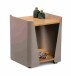 Beistelltisch >Sandro 3< Rollen, Ablage, Eiche Dekor, Metall braun + MDF - 40x48x40cm (BxHxT)