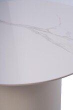 Beistelltisch >Kira 1< in gesinteter Stein cremeweiß - 42x60 (HxD)