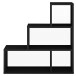 Stufenregal >Partition< 4 Fächer, in anthrazit matt - 120x122x40 (BxHxT)