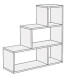 Stufenregal >Partition< in weiß matt, Holzwerkstoff Dekor - 120x122x40cm (BxHxT)