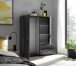 Stauraumschrank >Adeline< 2 Böden, 2 Schübe, Stange, Farbe Graphit - 120x140x38cm (BxHxT)