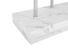 Couchtisch >Arian< in Glas, weiß marmoriert - 110x39x60 (BxHxT)