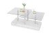 Couchtisch >Arian< in Glas, weiß marmoriert - 110x39x60 (BxHxT)