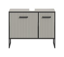 Waschbeckenunterschrank >Bagno< 2 Türen, 4 Fächer, in kaschmir Dekor - 80x63x36cm (BxHxT)
