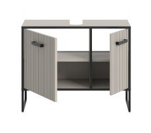 Waschbeckenunterschrank >Bagno< 2 Türen, 4 Fächer, in kaschmir Dekor - 80x63x36cm (BxHxT)