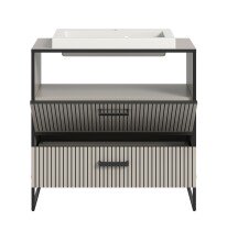 Waschtisch-Set >Bagno< mit Waschbecken, in kaschmir - 80x84x48cm (BxHxT)