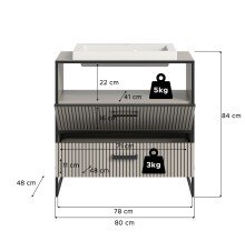 Waschtisch-Set >Bagno< mit Waschbecken, in kaschmir - 80x84x48cm (BxHxT)