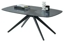 Couchtisch >Elias< in schwarz, Glas, Metall -...