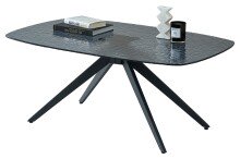 Couchtisch >Elias< in schwarz, Glas, Metall -...