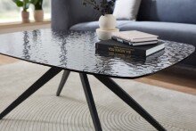 Couchtisch >Elias< in schwarz, Glas, Metall - 110x44x70cm (BxHxT)