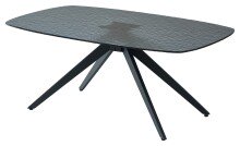 Couchtisch >Elias< in schwarz, Glas, Metall -...