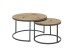 Satztisch >Gino 2< (2er Set) in Eiche Dekor, schwarz, MDF, Metall - 45x80 (HxD)