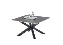 Couchtisch >Janin< in grau, schwarz, Keramik, Metall - 80x45x80cm (BxHxT)