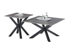 Couchtisch >Janin< in grau, schwarz, Keramik, Metall - 80x45x80cm (BxHxT)