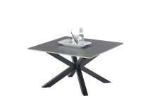 Couchtisch >Janin< in grau, schwarz, Keramik, Metall - 80x45x80cm (BxHxT)