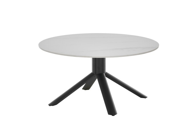 Couchtisch >Joanna< in weiß, schwarz, Keramik, Metall - 45x90cm (HxD)