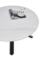 Couchtisch >Joanna< in weiß, schwarz, Keramik, Metall - 45x90cm (HxD)