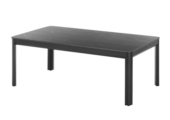 Couchtisch >Lenni< in schwarz, Keramik, Metall - 120x45x70cm (BxHxT)