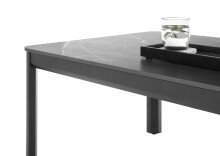 Couchtisch >Lenni< in schwarz, Keramik, Metall - 120x45x70cm (BxHxT)