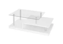 Couchtisch >Memphis< in Glas, weiß, silber -...