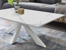 Couchtisch >Noah< in weiß, Keramik, Metall - 110x40x70cm (BxHxT)