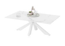 Couchtisch >Noah< in weiß, Keramik, Metall - 110x40x70cm (BxHxT)