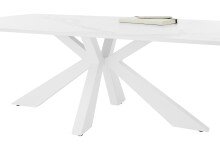 Couchtisch >Noah< in weiß, Keramik, Metall - 110x40x70cm (BxHxT)