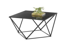 Couchtisch >Senta< in schwarz, Glas, Metall - 80x45x80cm (BxHxT)
