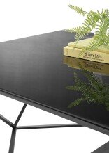 Couchtisch >Senta< in schwarz, Glas, Metall - 80x45x80cm (BxHxT)