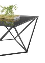 Couchtisch >Senta< in schwarz, Glas, Metall - 80x45x80cm (BxHxT)