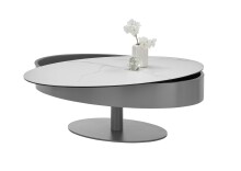 Couchtisch >Sinisa< in weiß, anthrazit, Keramik, Metall - 110x42x70cm (BxHxT)