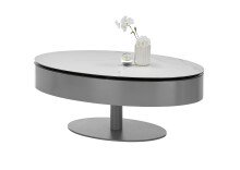 Couchtisch >Sinisa< in weiß, anthrazit, Keramik, Metall - 110x42x70cm (BxHxT)