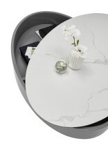 Couchtisch >Sinisa< in weiß, anthrazit, Keramik, Metall - 110x42x70cm (BxHxT)