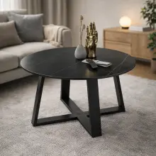 Couchtisch >Tanea< in schwarz, Keramik, Metall -...