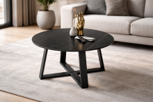 Couchtisch >Tanea< in schwarz, Keramik, Metall -...