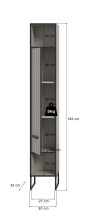 Hochschrank >Bagno< 5 Fächer, 1 Tür, in kaschmir Dekor - 30x192x32cm (BxHxT)