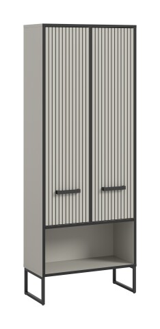 Hochschrank >Bagno< 9 Fächer, 2 Türen, in kaschmir Dekor - 59x159x32cm (BxHxT)